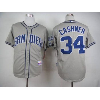 Men's San Diego Padres #34 Andrew Cashner Gray Jersey