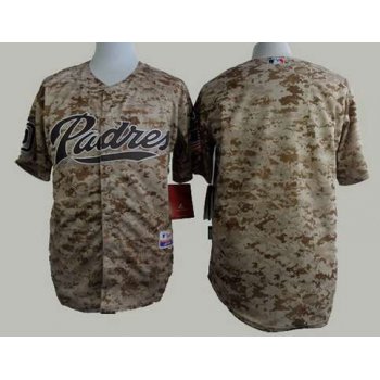 Men's San Diego Padres Blank 2015 Camo Jersey