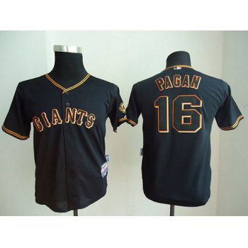 Men's San Francisco Giants #16 Angel Pagan Black Jersey