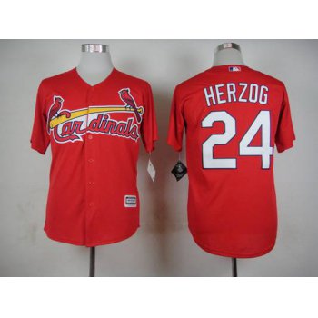 Men's St. Louis Cardinals #24 Whitey Herzog 2015 Red Cool Base Jersey