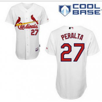 Men's St. Louis Cardinals #27 Jhonny Peralta White Jersey