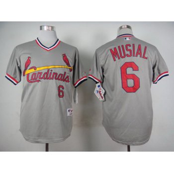 Men's St. Louis Cardinals #6 Stan Musial 1978 Gray Pullover Jersey