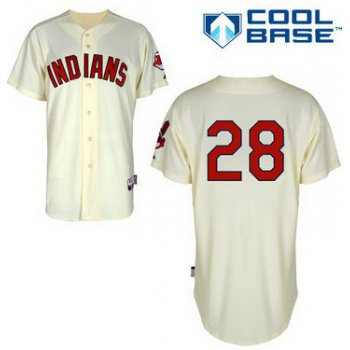 Cleveland Indians #28 Corey Kluber Cream Jersey