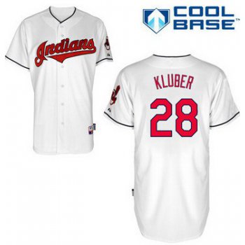 Cleveland Indians #28 Corey Kluber White Jersey