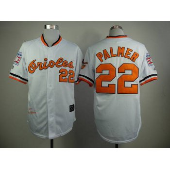 Men's Baltimore Orioles #22 Jim Palmer 1970 Hall of Fame White Throwback Jersey