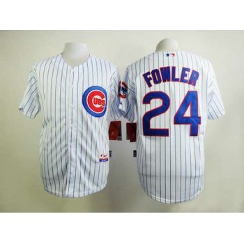 Men's Chicago Cubs #24 Dexter Fowler White Jersey