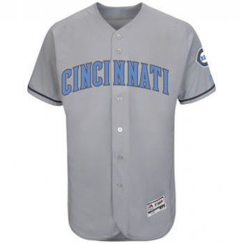 Men's Cincinnati Reds Majestic Gray Father's Day FlexBase Team Jersey