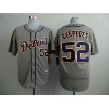 Men's Detroit Tigers #52 Yoenis Cespedes Gray Jersey