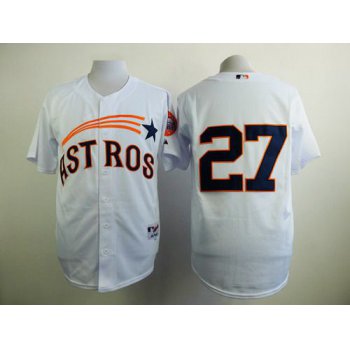 Men's Houston Astros #27 Jose Altuve 1972 White Turn Back The Clock Jersey