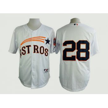 Men's Houston Astros #28 Colby Rasmus 1972 White Turn Back The Clock Jersey