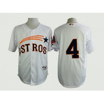 Men's Houston Astros #4 George Springer 1972 White Turn Back The Clock Jersey