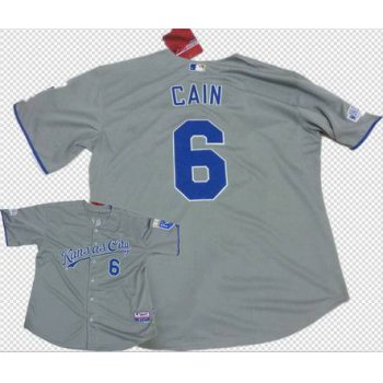 Men's Kansas City Royals #6 Lorenzo Cain Gray Jersey