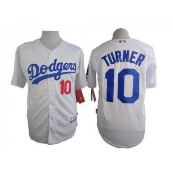 Men's Los Angeles Dodgers #10 Justin Turner White Jersey