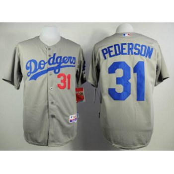 Men's Los Angeles Dodgers #31 Joc Pederson 2014 Gray Jersey