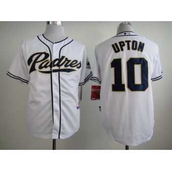 Men's San Diego Padres #10 Justin Upton White Jersey