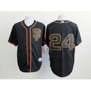 Men's San Francisco Giants #24 Willie Mays 2015 Black SF Edition Cool Base Jersey