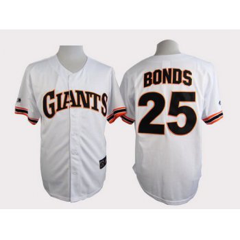 Men's San Francisco Giants #25 Barry Bonds 1989 Turn Back The Clock White Throwback Jersey