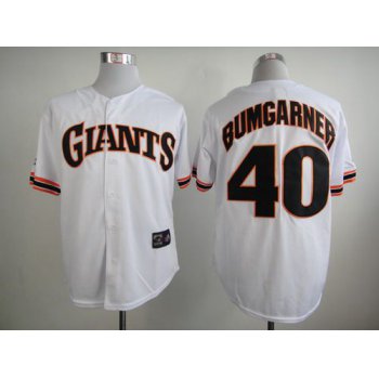 Men's San Francisco Giants #40 Madison Bumgarner 1989 Turn Back The Clock White Throwback Jersey