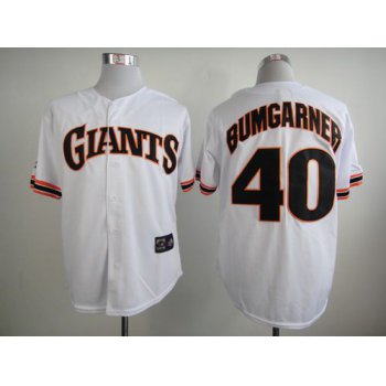 Men's San Francisco Giants #40 Madison Bumgarner 1989 White Majestic Jersey