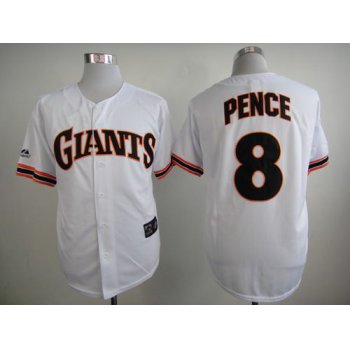 Men's San Francisco Giants #8 Hunter Pence 1989 White Majestic Jersey