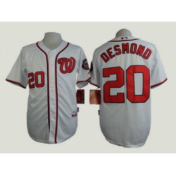 Men's Washington Nationals #20 Ian Desmond White Jersey