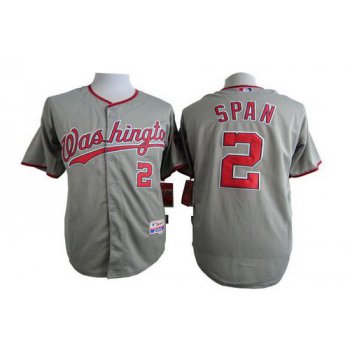 Men's Washington Nationals #2 Denard Span Gray Jersey