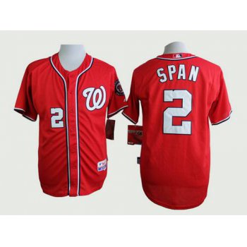 Men's Washington Nationals #2 Denard Span Red Jersey