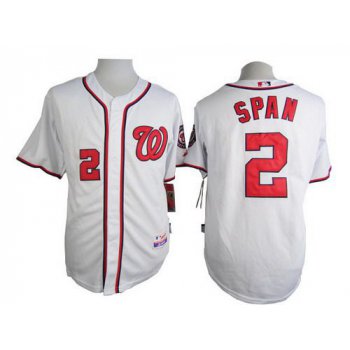 Men's Washington Nationals #2 Denard Span White Jersey