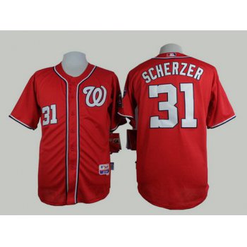 Men's Washington Nationals #31 Max Scherzer Red Jersey