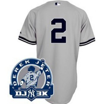 New York Yankees #2 Derek Jeter Gray DJ3K Patch Jersey