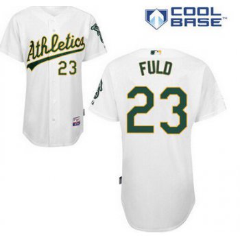 Oakland Athletics #23 Sam Fuld White Jersey