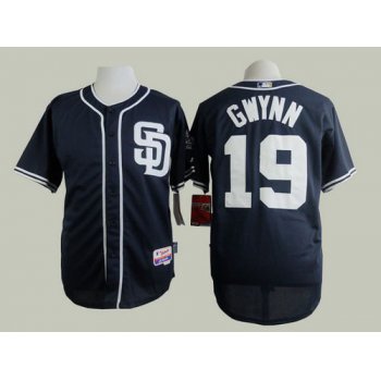 San Diego Padres #19 Tony Gwynn Navy Blue Cool Base Jersey