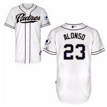 San Diego Padres #23 Yonder Alonso White Jersey