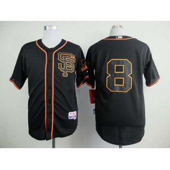 San Francisco Giants #8 Hunter Pence 2015 Black SF Edition Jersey