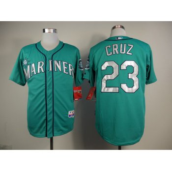 Seattle Mariners #23 Nelson Cruz Green With Silver Jersey