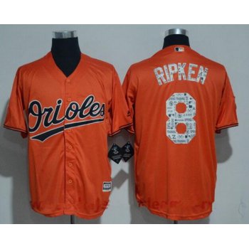 Men's Baltimore Orioles #8 Cal Ripken Retired Orange 2017 Spring Training Stitched MLB Majestic Cool Base Jersey