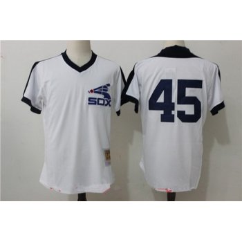 Men's Chicago White Sox #45 Michael Jordan White Throwback Mesh Batting Practice Stitched MLB Mitchell & Ness Jersey