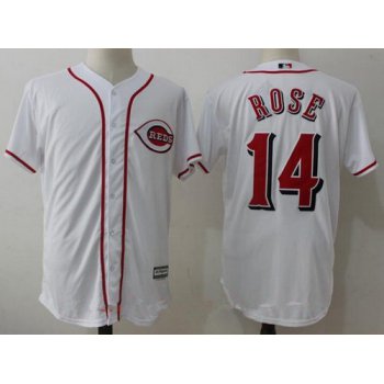 Men's Cincinnati Reds #14 Pete Rose Retired White Cool Base Stitched MLB Jersey