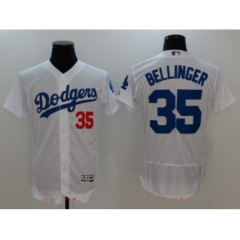 Men's Los Angeles Dodgers #35 Cody Bellinger White Home Stitched MLB Majestic Flex Base Jersey