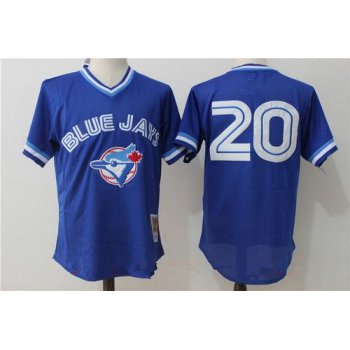 Men's Toronto Blue Jays #20 Josh Donaldson Royal Blue Throwback Mesh Batting Practice Stitched MLB Mitchell & Ness Jersey