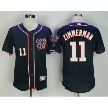 Men's Washington Nationals #11 Ryan Zimmerman Navy Blue Stitched MLB Majestic Flex Base Jersey