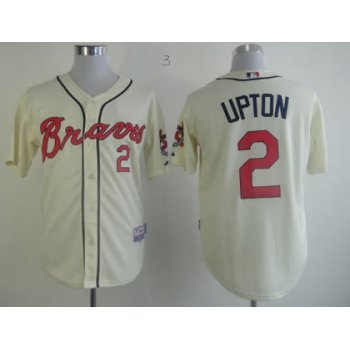 Atlanta Braves #2 Melvin Upton Cream Jersey