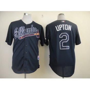 Atlanta Braves #2 Melvin Upton Navy Blue Jersey