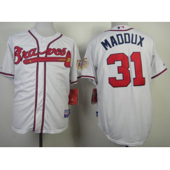 Atlanta Braves #31 Greg Maddux White Cool Base Jersey