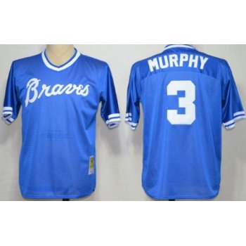 Atlanta Braves #3 Dale Murphy Mesh BP Blue Throwback Jersey