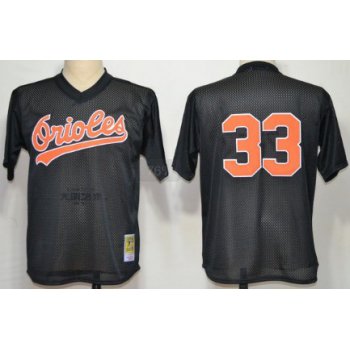 Baltimore Orioles #33 Eddie Murray Mesh BP Black Throwback Jersey