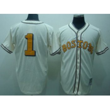 Boston Red Sox #1 Bobby Doerr Cream Throwback Jersey