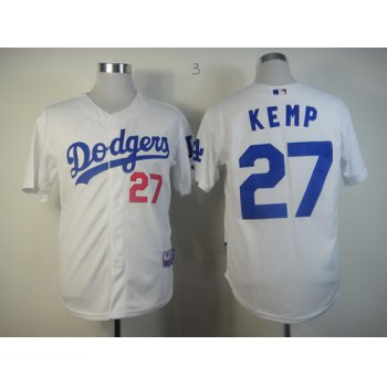 Los Angeles Dodgers #27 Matt Kemp White Jersey