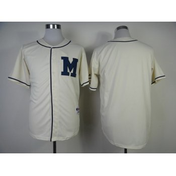 Milwaukee Brewers Blank 1913 Cream M Patch Jersey