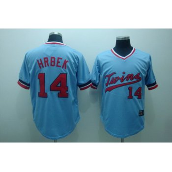 Minnesota Twins #14 Kent Hrbek Light Blue Throwback Jersey